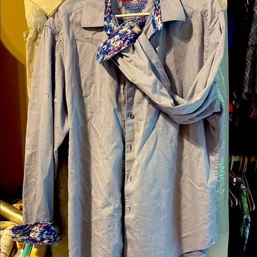 Robert Graham Blue Casual Button Down Shirt